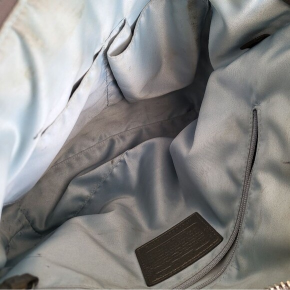 Coach Patent Leather Stitched C Tote Shoulder Bag Purse F15142 13 x 9.5 - Picture 13 of 16